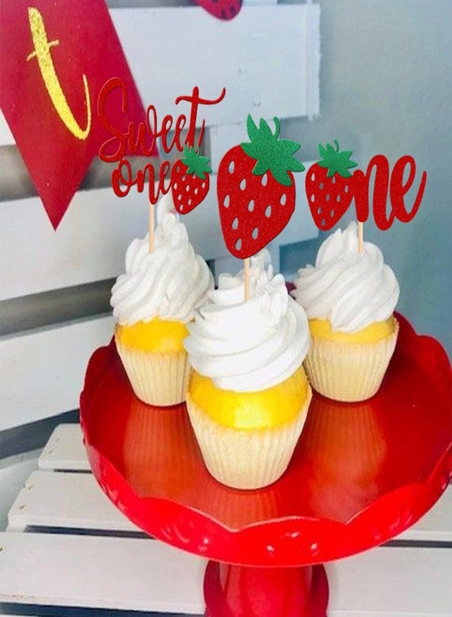 كونفيتي! ٢٤ قطعة من زينة كب كيك الفراولة اللامعة، مثالية لحفلات أعياد الميلاد الأولى، وحفلات استقبال المولود الجديد، وأعياد الميلاد الأولى للأطفال، وحفلات الذكرى السنوية. - Image 5